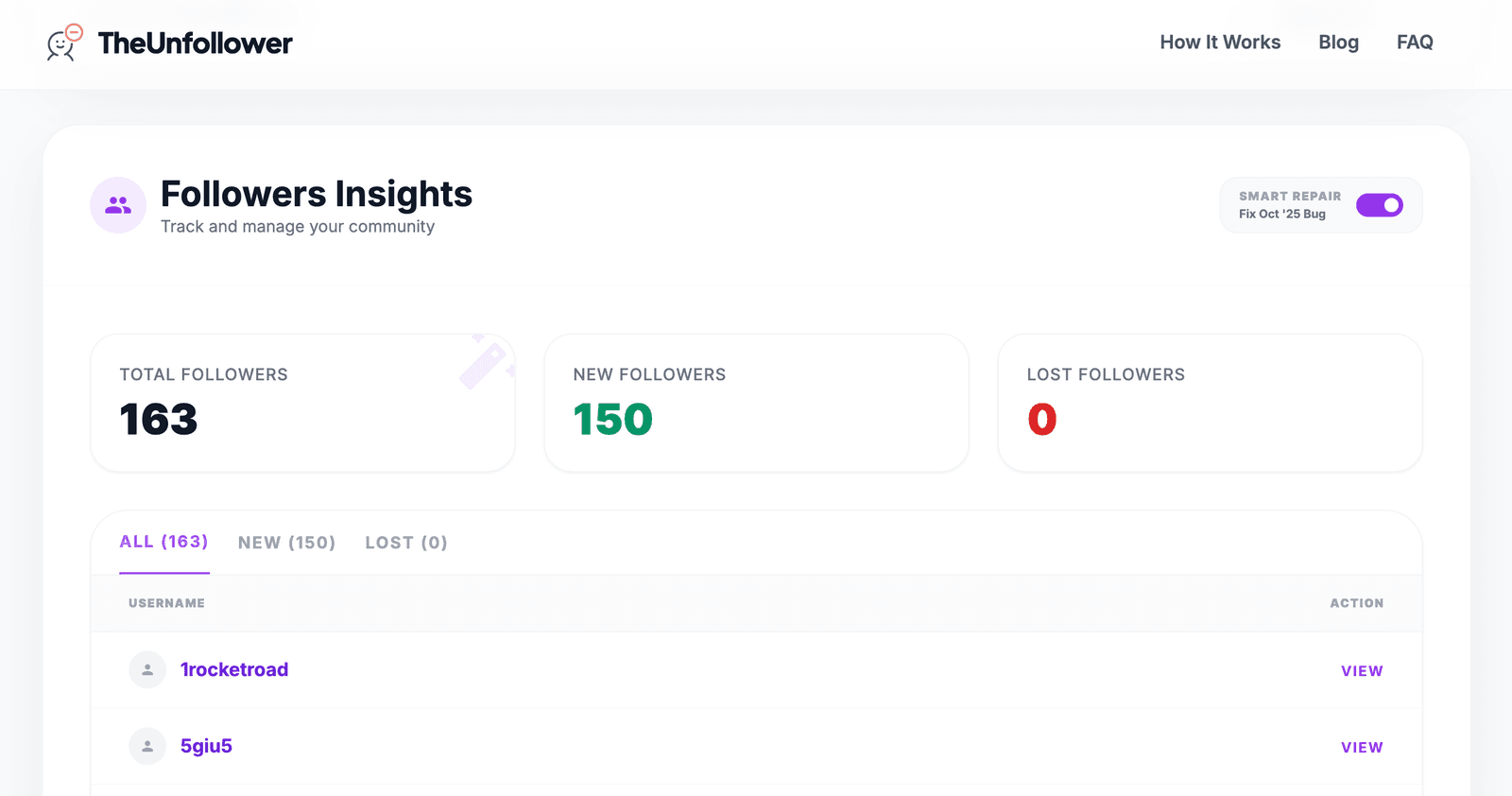 Instagram Follower Tracker Dashboard