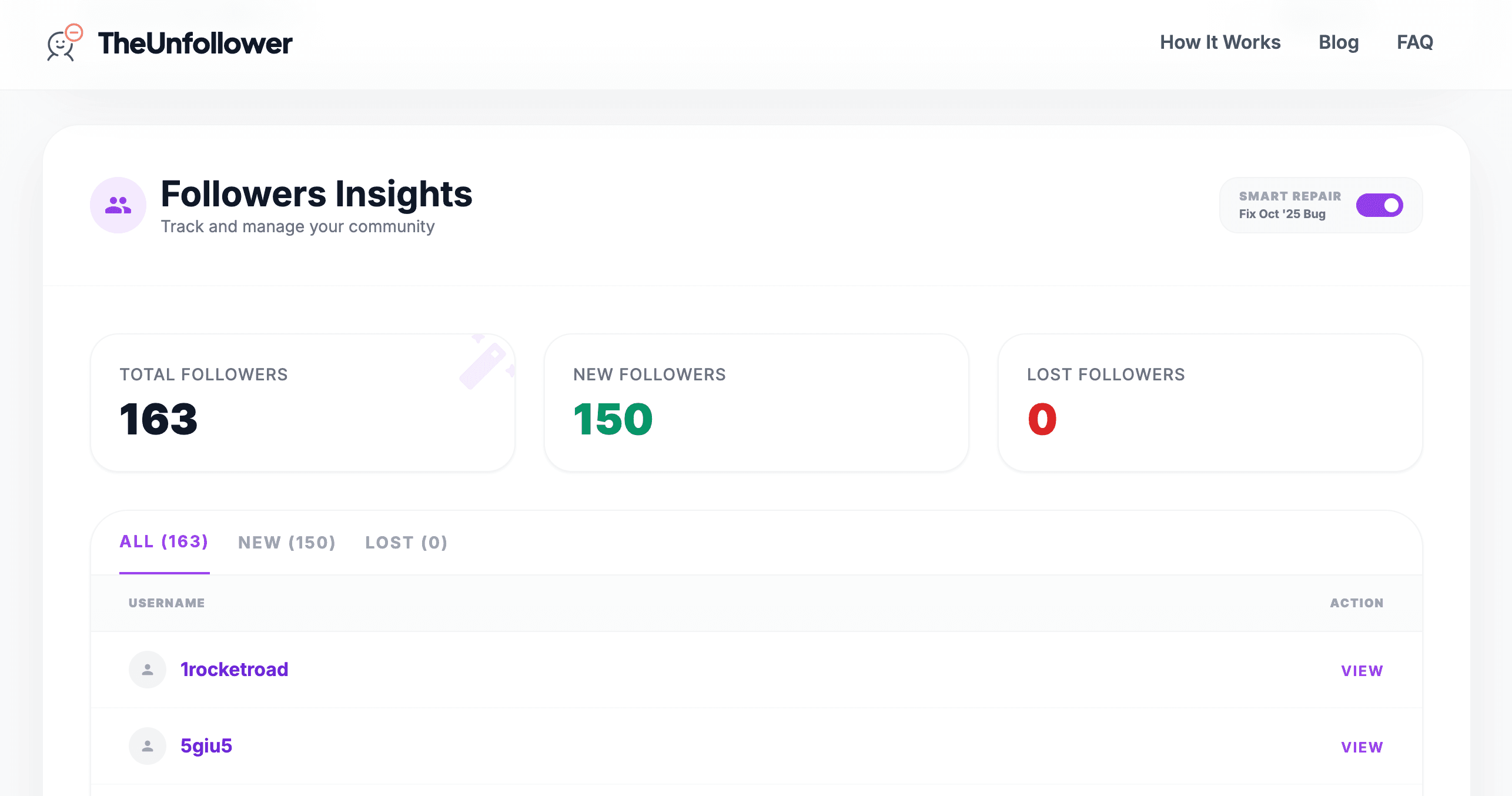 Instagram Follower Tracker Dashboard